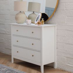 Florence White Panel 3 drawers chest