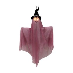 Hanging Pink Ghost With Blinking Eyes 120cm