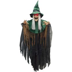 Hanging Animated Skaing Witch With Light& Sound 170cm