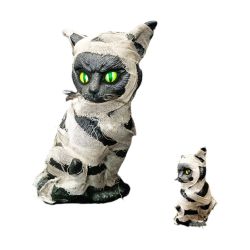 Black Mummy Cat With Sound & Lights 32cm