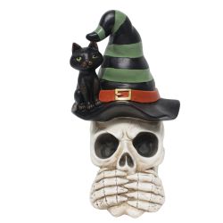 Skull With Witch Hat 22 x 36cm