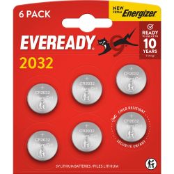 Eveready Lithium CR2032 Battery 6 Pack