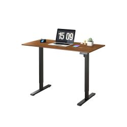 Oak And Black Electric Adjustable Desk 120x 120x60cm