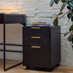 Black Wood Effect File Cabinet