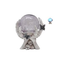Crystal Ball With Hands Led B/O 20cm Purple