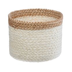 Jackson White Jute Basket M