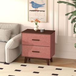 Lara 2 Drawers Nightstand Terracotta