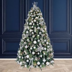 7Ft Tree Decorated Pre Frost & Bright