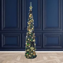 7Ft Pop Up Slim Tree Pre Lit Forest Side
