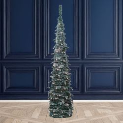 7Ft Pop Up Slim Tree Pre Lit Snow Cliff