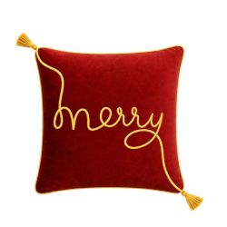 Pillow Embroided Merry 45X45cm