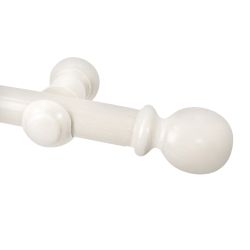 De Vielle 28mm Wooden Curtain Pole White 2.4m