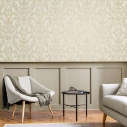 Azara Damask Wallpaper, Natural