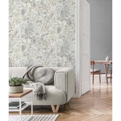 Vymura Capri Palm Landscape Italian Heavyweight Vinyl Wallpaper, Grey
