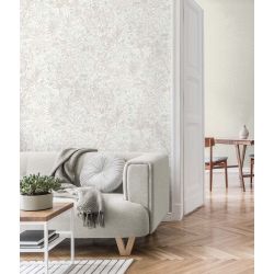 Vymura Capri Palm Landscape Italian Heavyweight Vinyl Wallpaper, White/Silver