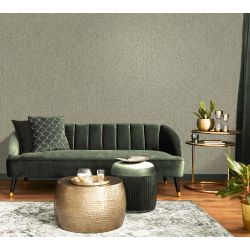 Vymura Gianni Plain Heavyweight Vinyl Wallpaper, Khaki Green