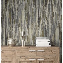 Vymura Gianni Plain Heavyweight Vinyl Wallpaper, Charcoal Taupe