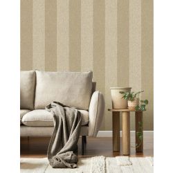 Crown Harris Stripe Luxury Textured Wallpaper, Natural