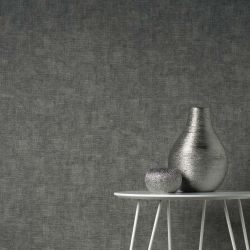Vymura Hessian Vinyl Wallpaper, Charcoal