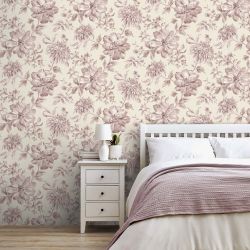 Fine Decor Isabella Floral Wallpaper, Pink