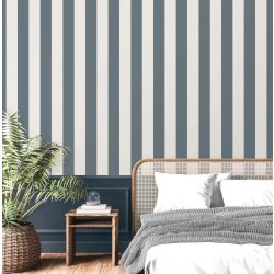 Fine Decor Juliette Textured Vinyl Stripe Wallpaper, Blue