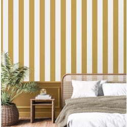 Fine Decor Juliette Textured Vinyl Stripe Wallpaper, Ochre
