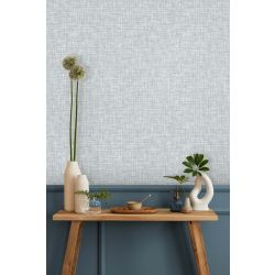 Crown Lynford Texture Mid Weight Vinyl Wallpaper, Blue