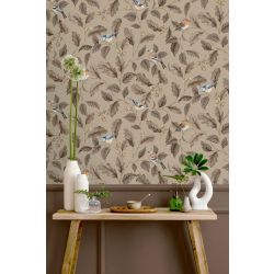 Crown Oakleigh Trail Wallpaper, Taupe