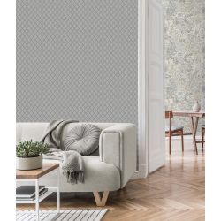 Vymura Santina Trellis Italian Heavyweight Vinyl Wallpaper, Grey/Natural