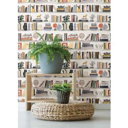 NuWall Shelf Stories Novelty Peel & Stick Wallpaper, Yellow
