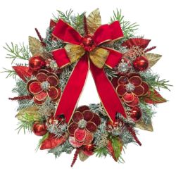 53cm Wreath Red Red Ribbon