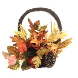 Autumn Leaves Basket W Acron 40cm