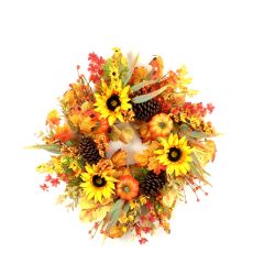 Autumn Wreath W Sunflowers 66cm