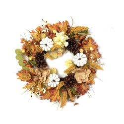Autumn Harvest W Acorns Wreath 55cm