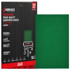 Abracs Decorators Sandpaper Sheet 180g Ext. Fine 10pk