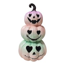 Pastel Gradient 3 Tier Stacked Heart Eye Jack Lantern Halloween Decor