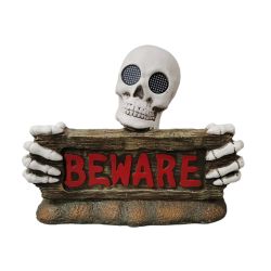 Spooky Skeleton BEWARE  Halloween Sign Decor