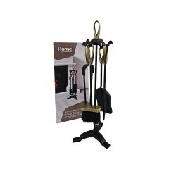 Tear Drop 4 Piece Companion Set Antique Brass