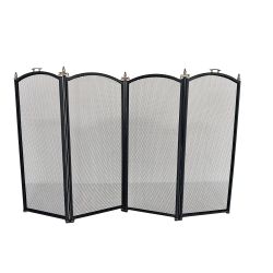 Embers Firescreen 4 Fold Black