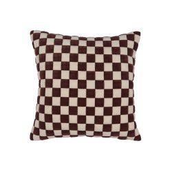 Gingham Cushion 45x45 Aubergine