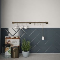 Rothley Utensil Rail Antique Brass 19 x 600mm