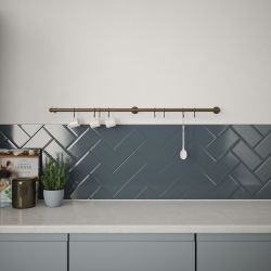 Rothley Utensil Rail Antique Brass 19 x 1000mm