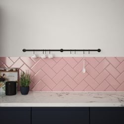 Rothley Utensil Rail Matt Black 19 x 1000mm