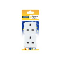 Status European Travel Adaptor White 2 Pk