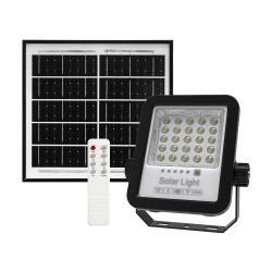 Britwall 50W Led Floodlights With Solar Panels, 6W Solar Panel, 5Ah Battery, 600 Lumens