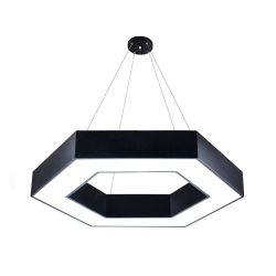 Ener-J Hexaglow Hollow Hexagon Led Light 50W Cct Adjustable Hanging Ceiling Fixture Black 600Mm