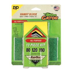 Gator Zip Handy Block All Purpose Sanding Kit x12 Assorted Sheets