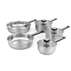 Salter Expert 5 Piece Stainless Steel Pan Set