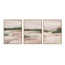 Blush Pink Abstract Landscape Wall Art 3 Set 30x40cm
