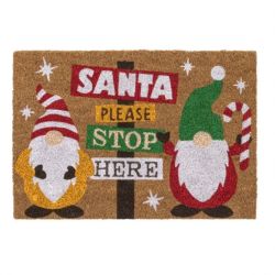 Christmas PVC Coir - 40 x 58cm - Santa Stop Here